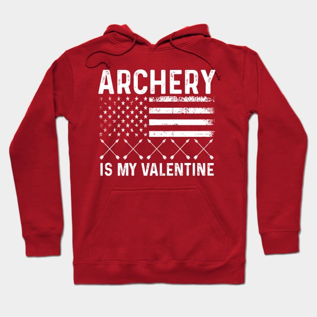 Archery is valentine love design with bow and arrow Hoodie by click2print